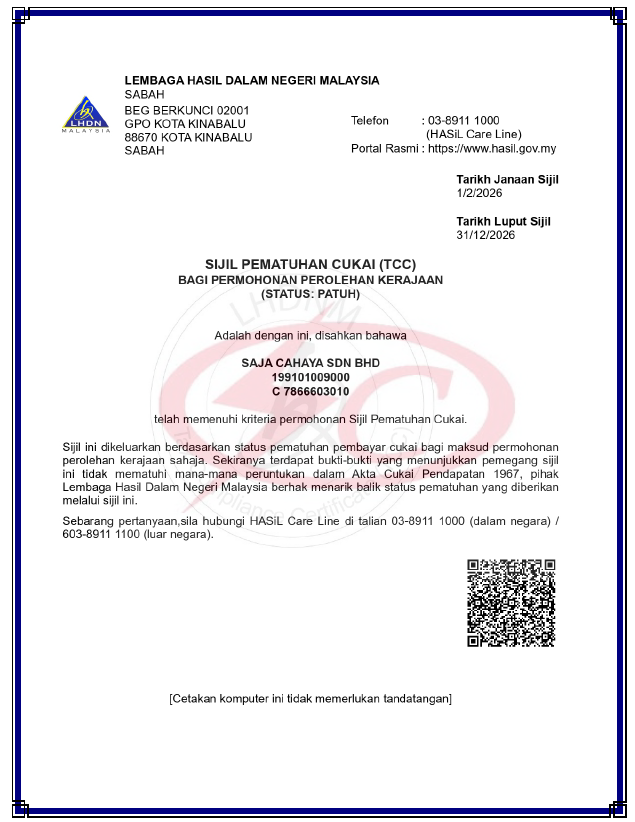 LHDN Tax Compliance Certificate 2026