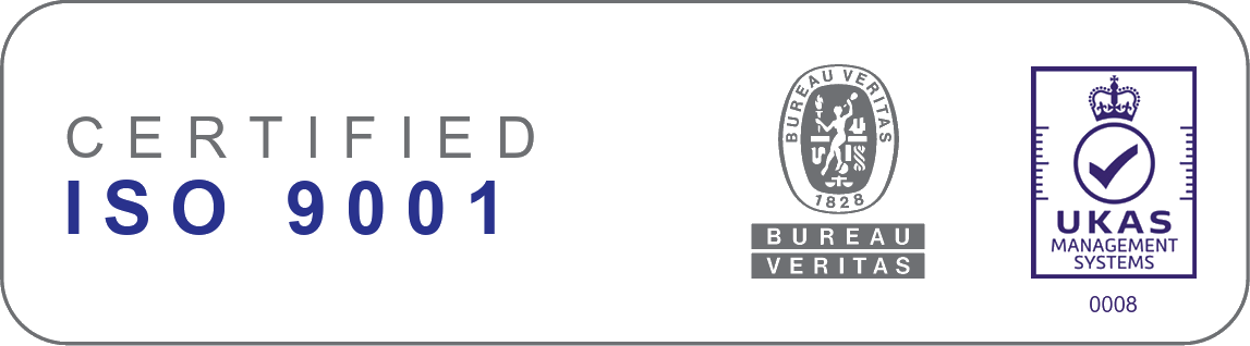 Certified ISO 9001 Bureau Veritas UKAS mark